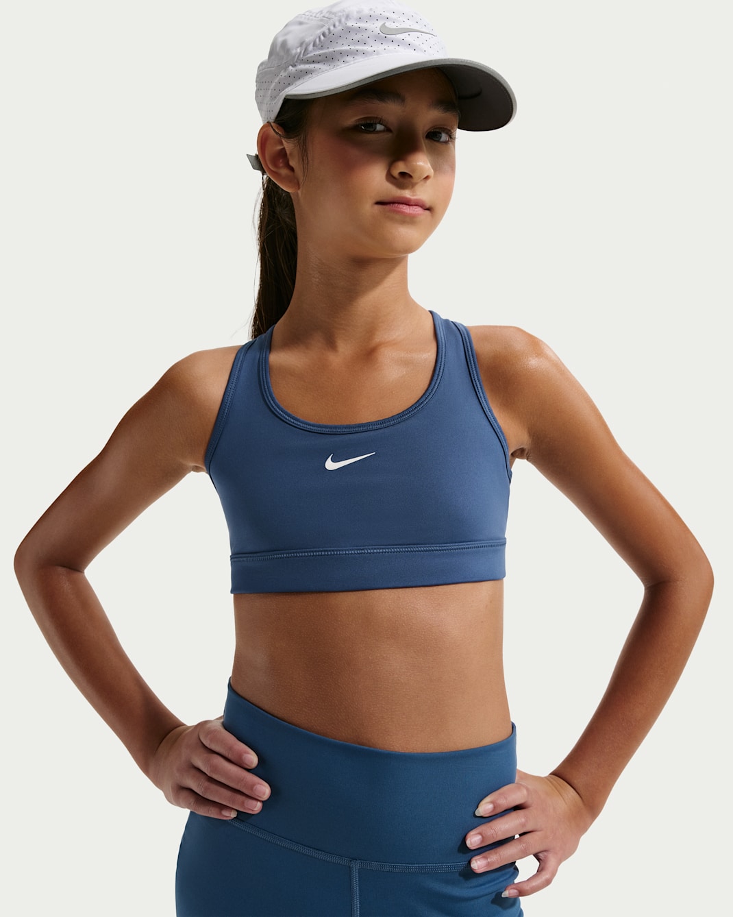 Nike Swoosh Kız Çocuk Spor Sütyeni - Mystic Navy/Beyaz