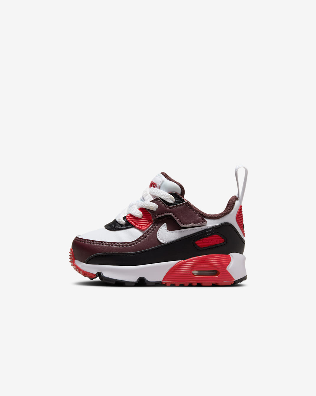 Tenis para bebé e infantil Nike Air Max 90 EasyOn - Burdeos enérgico/Negro/Rojo universitario/Blanco