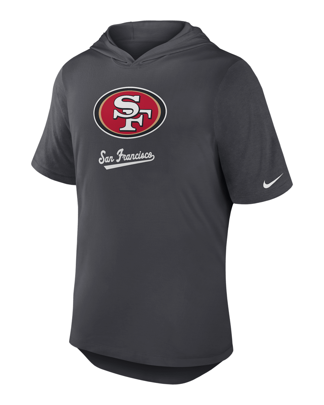 San Francisco 49ers Men's Nike Dri-FIT NFL Hooded T-Shirt - Anthracite