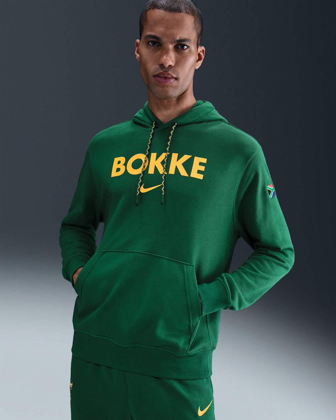 Springboks Unisex Nike Rugby Pullover Hoodie - Gorge Green/University Gold