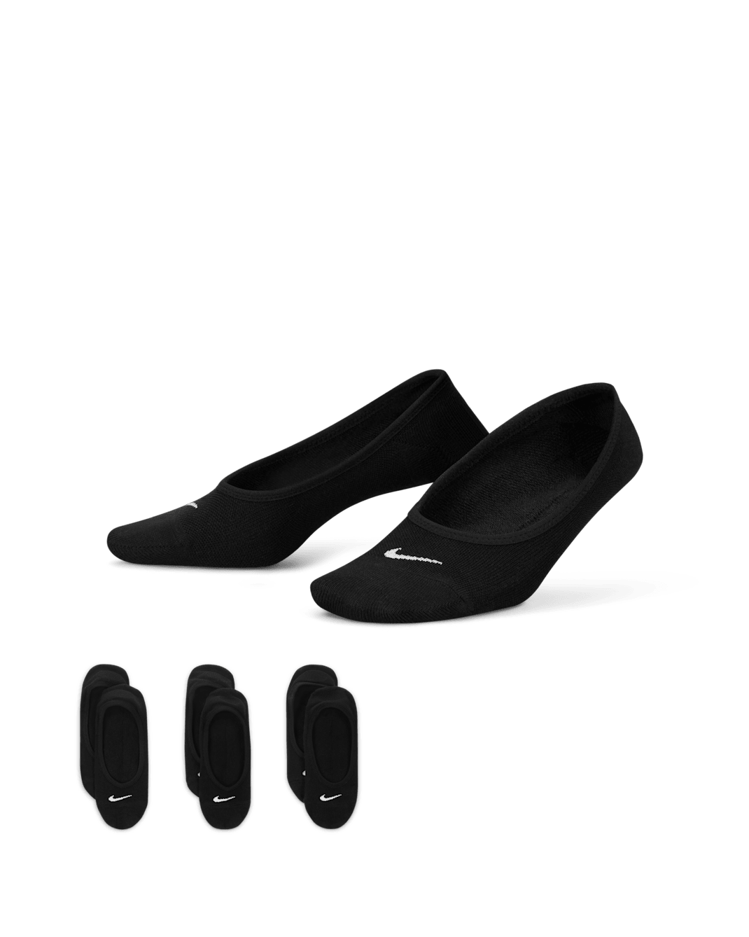 Nike Everyday Lightweight Women's Training Footie Socks (3 Pairs) - Black/White