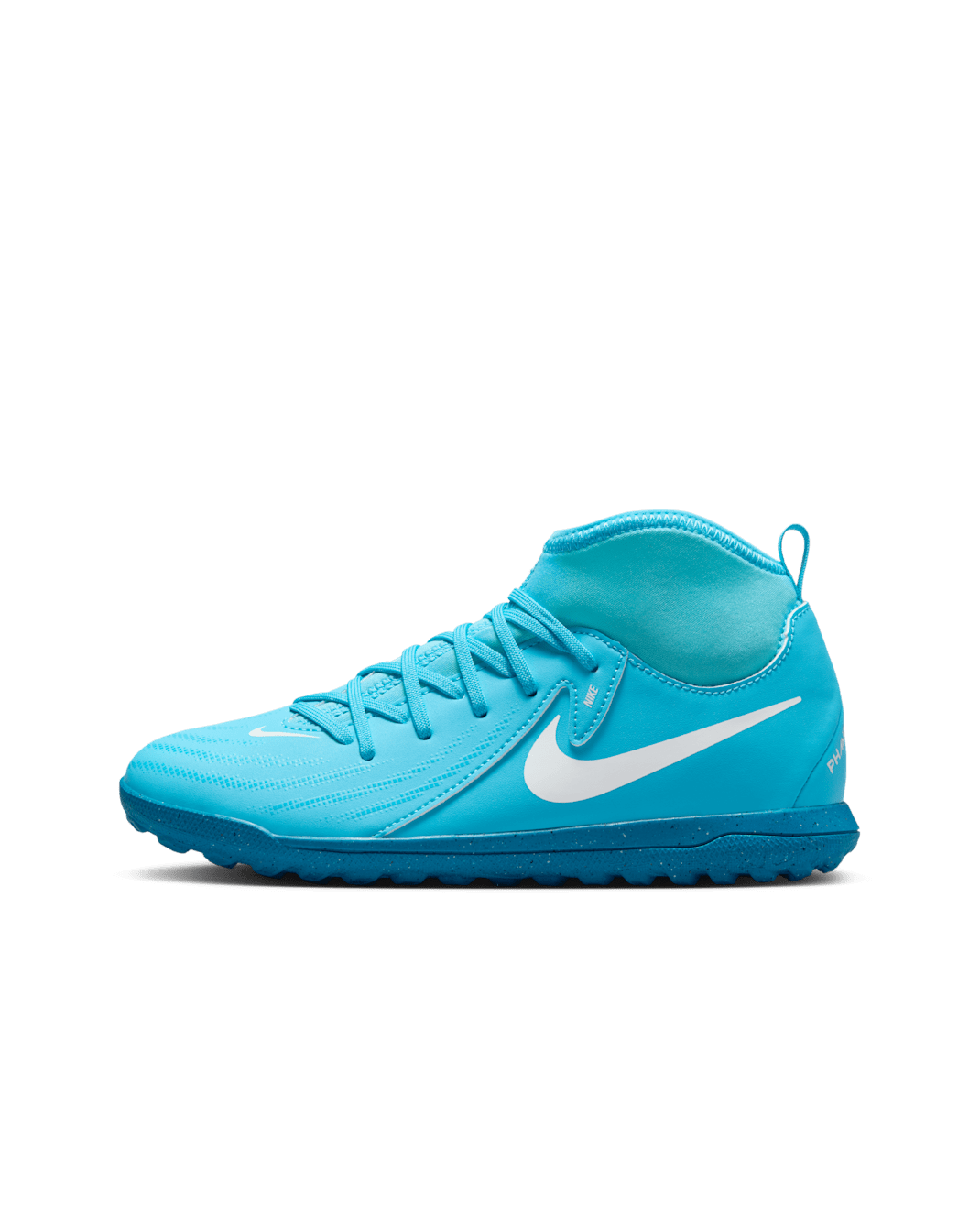 Nike Jr. Phantom Luna 2 Club Younger/Older Kids' TF High-Top Football Shoes - Blue Fury/White
