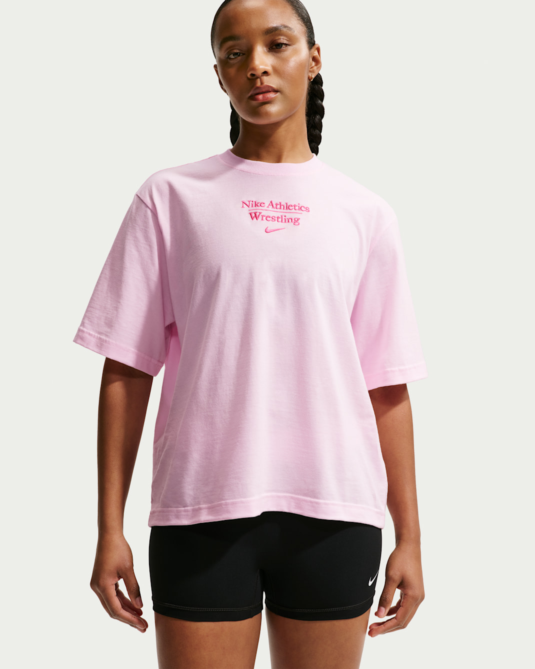 Nike Wrestling Women's Boxy T-Shirt - Pink Foam/Pink