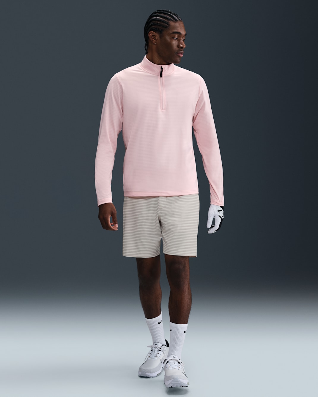 Nike Victory+ Men's Dri-FIT Striped Golf Shorts - Light Orewood Brown/College Grey