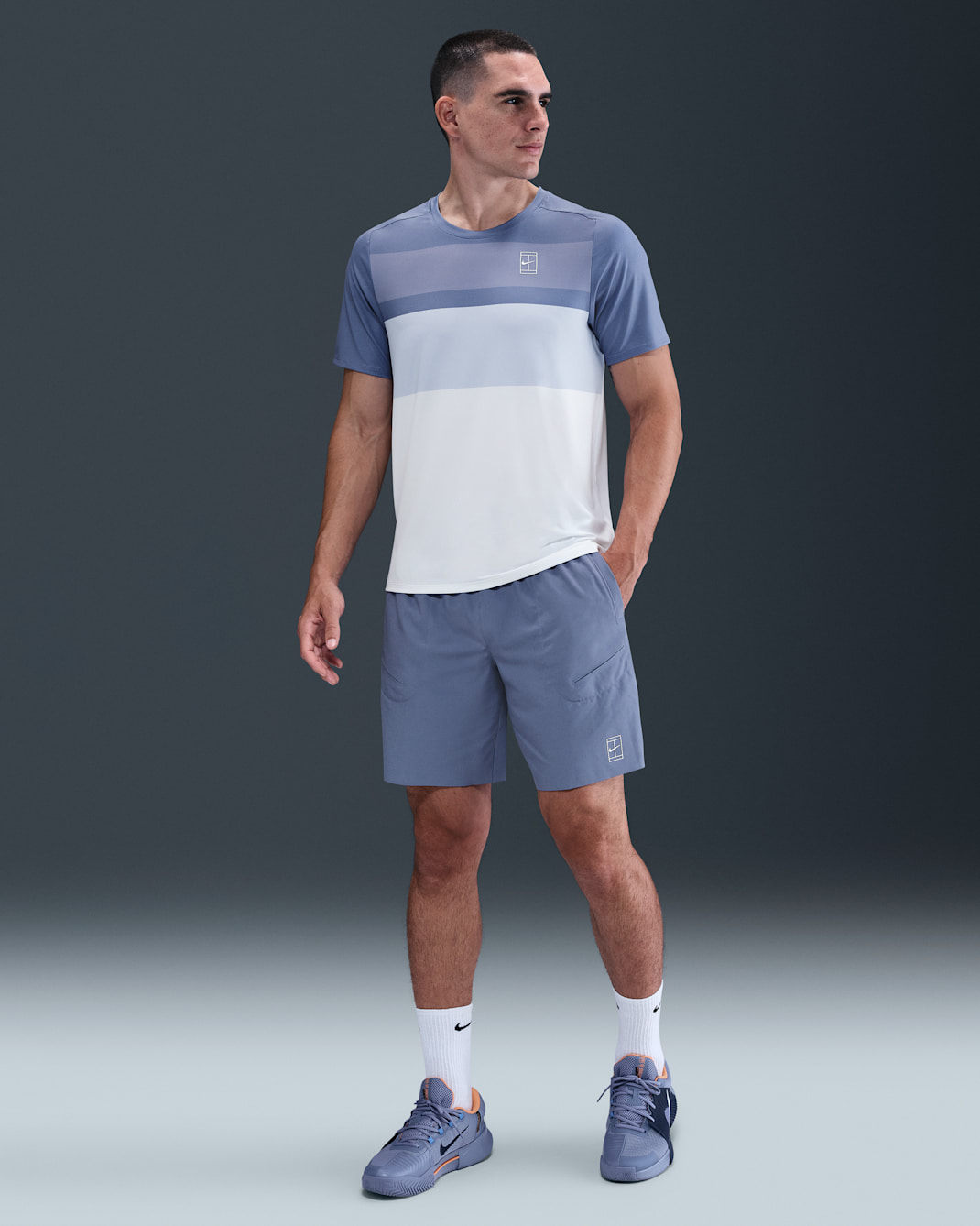Shorts de tenis Dri-FIT de 20 cm para hombre NikeCourt Advantage - Índigo mundial/Blanco