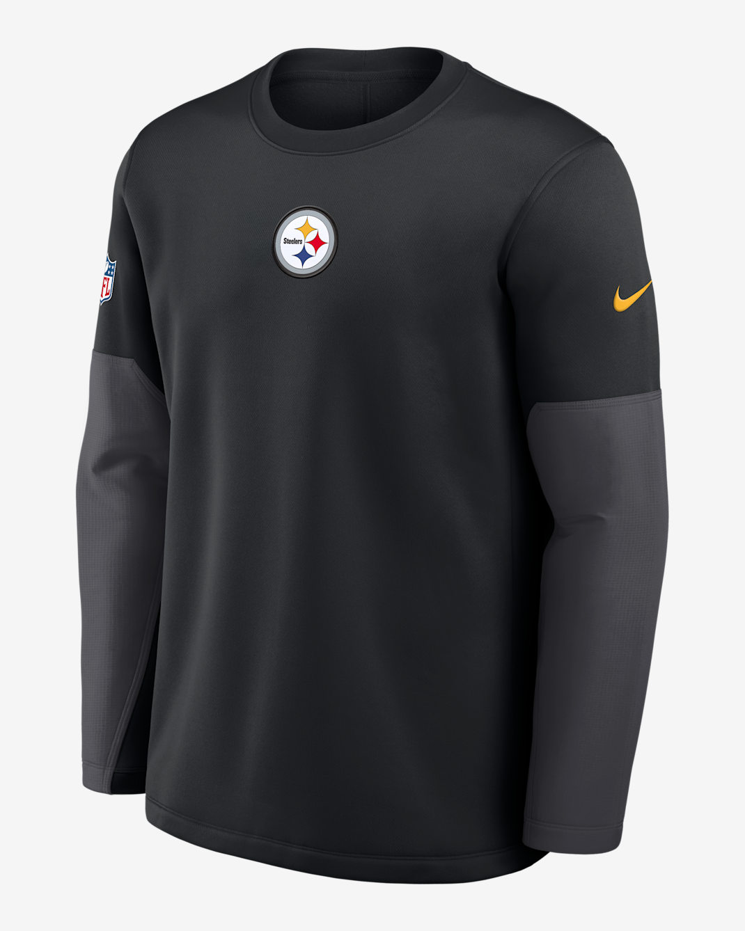 Pittsburgh Steelers Scripted To Win Sideline Coach Men's Nike Therma-FIT NFL Long-Sleeve T-Shirt - Black