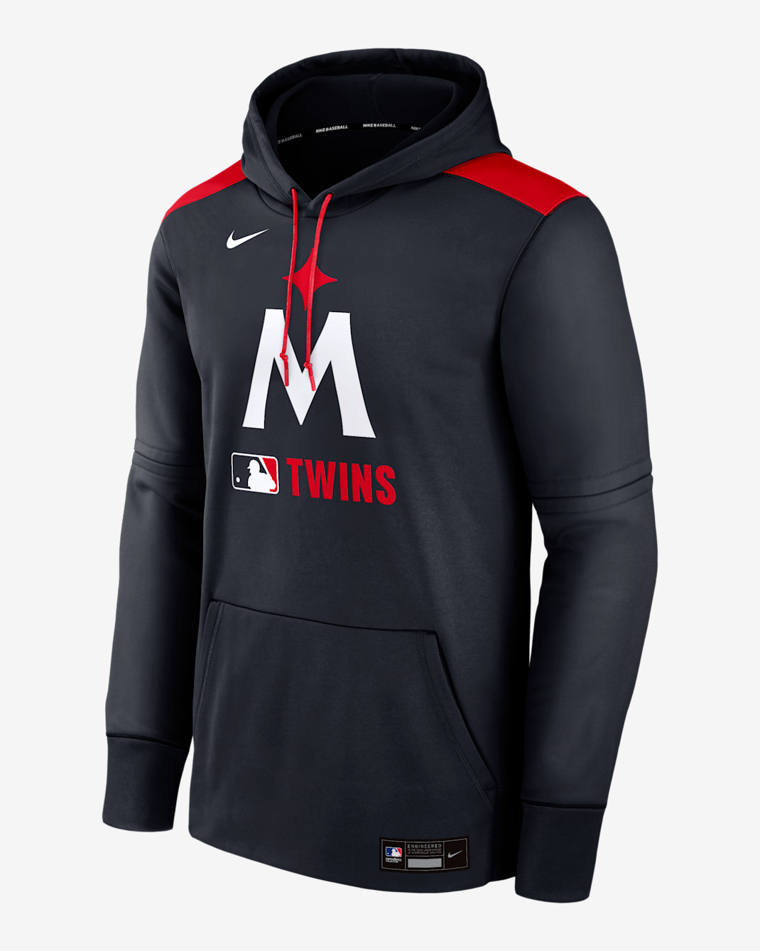 Sudadera con gorro sin cierre Nike Therma de la MLB para hombre Minnesota Twins Authentic Collection - Azul marino