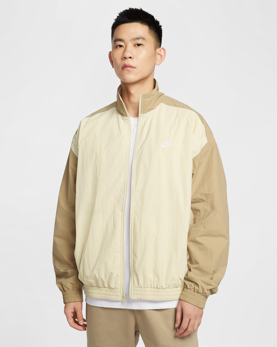 Nike Club Men's Oversized Woven Tracksuit Jacket - Light Khaki/Parachute Beige/Sail/White