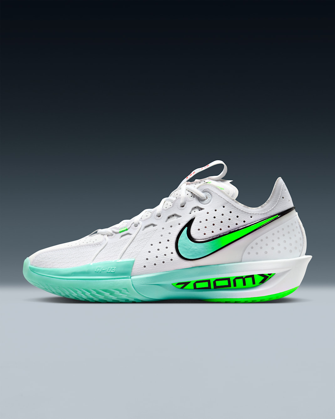 Tenis de básquetbol Nike G.T. Cut 3 - Blanco/Verde strike/Negro/Turquesa desteñido