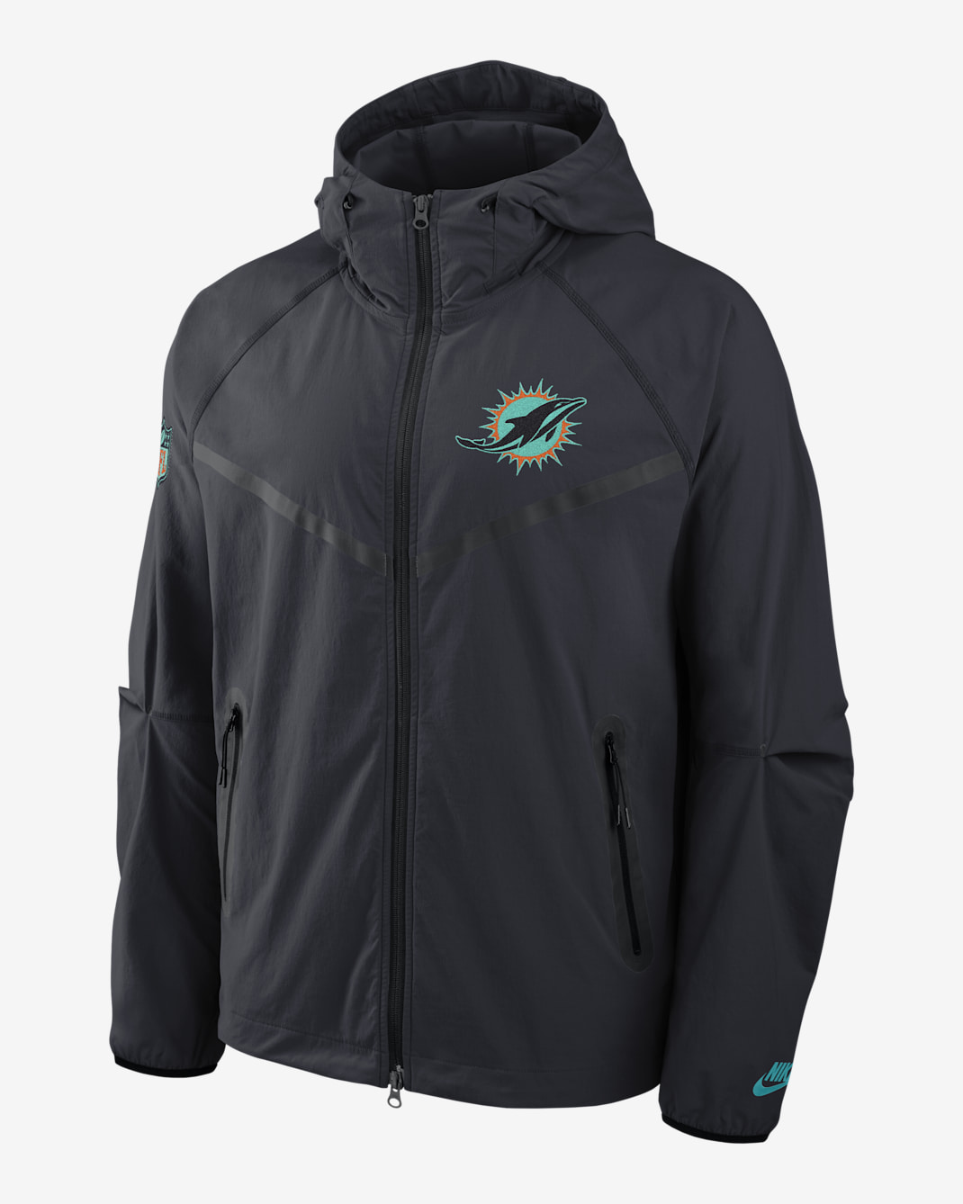 Miami Dolphins Rivalries Collection Tech Men's Nike NFL Full-Zip Jacket - Navy