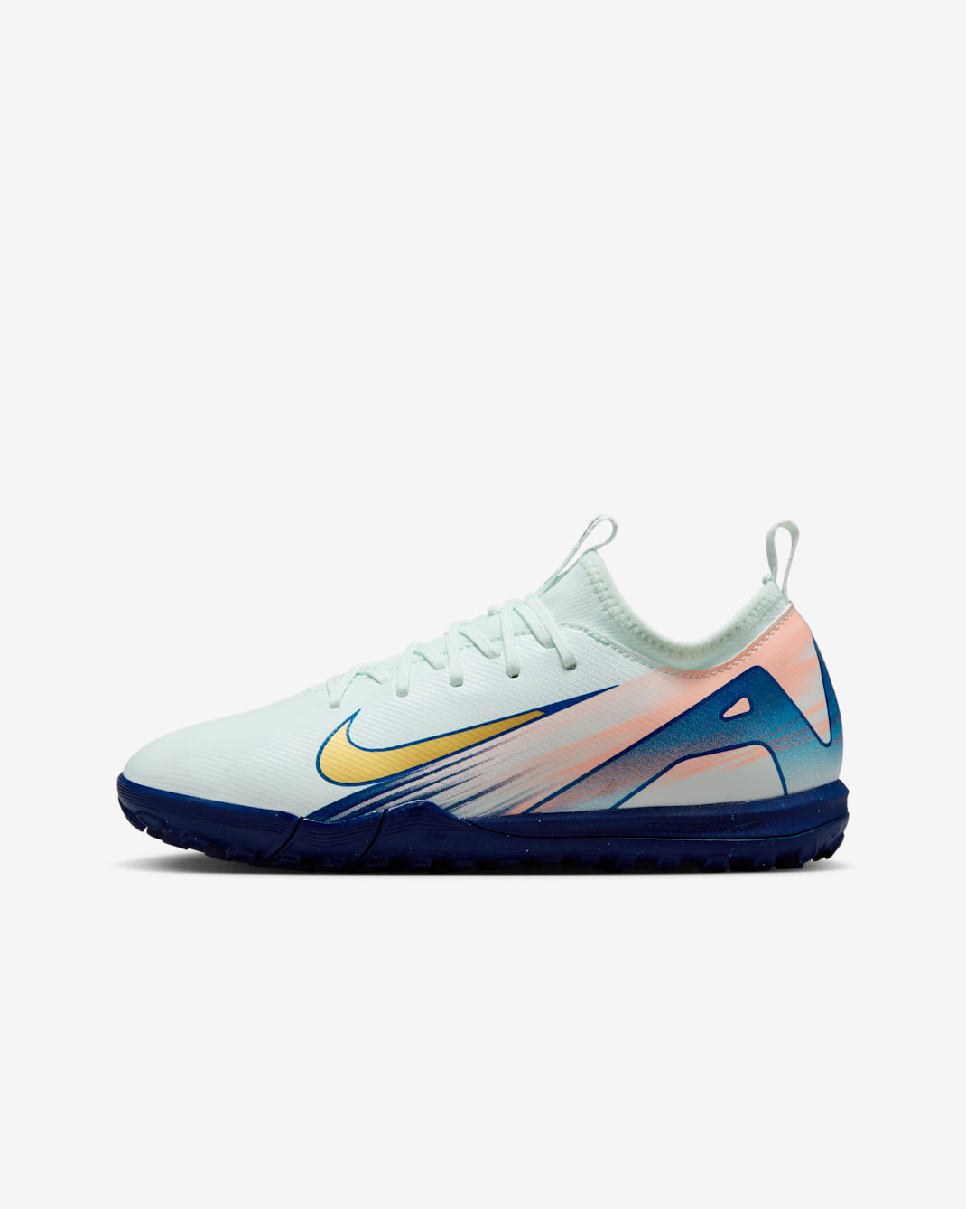 Nike Jr. Vapor 16 Academy Mercurial Dream Speed Big Kids' TF Low-Top Soccer Shoes - Barely Green/Crimson Pulse/Metallic Gold Coin