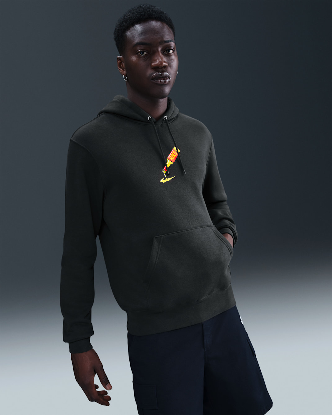 Nike Sportswear Club Sole Food Pullover Fleece Hoodie - Off Noir
