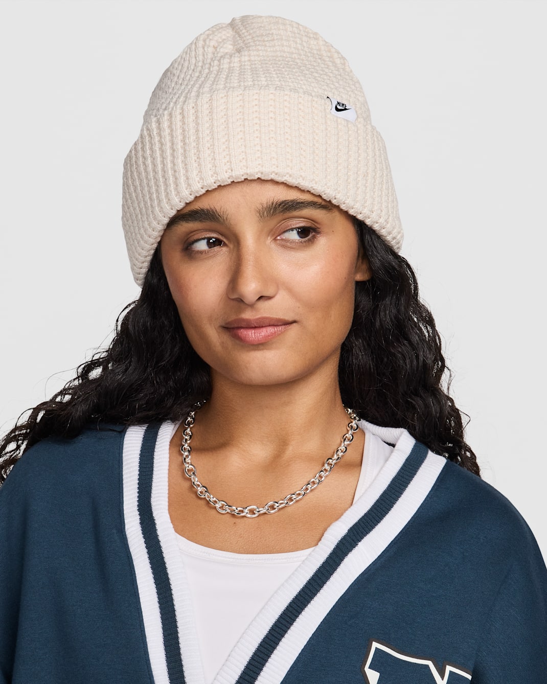 Nike Peak Waffle-Knit Beanie - Light Orewood Brown