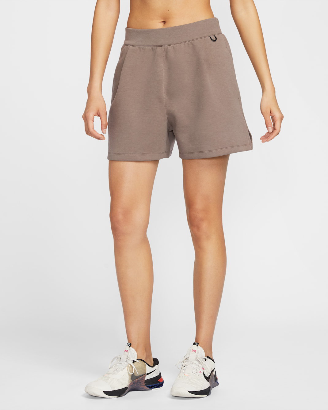 Nike 24.7 ImpossiblySoft Women's Dri-FIT Mid-Rise Loose 10cm (approx.) Shorts - Mink Brown/Black/Ironstone