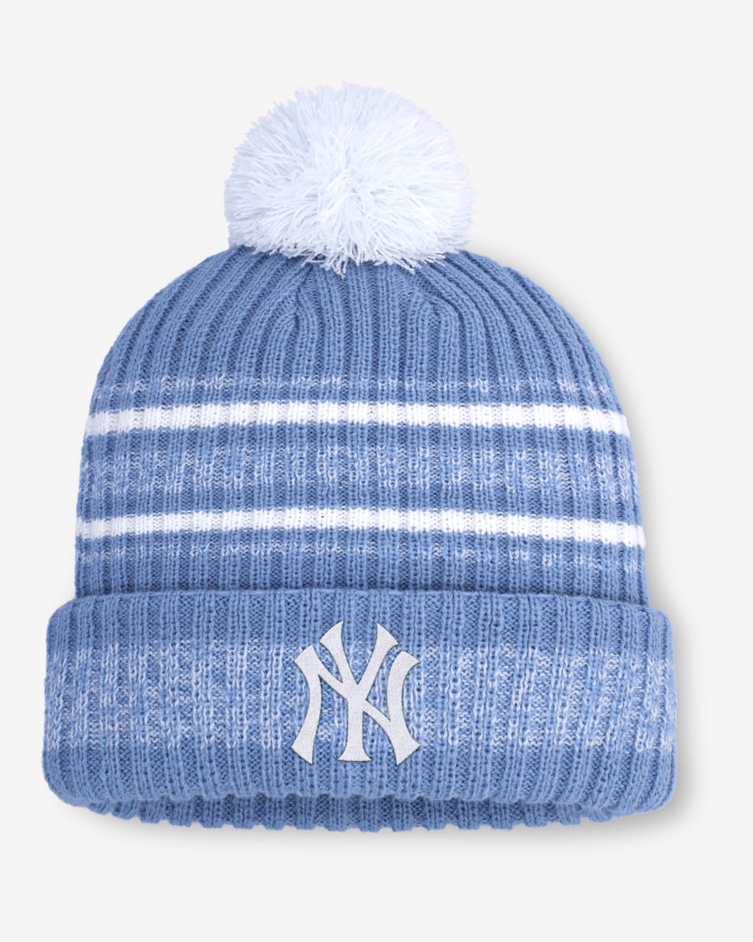 New York Yankees Peak Men's Nike MLB Cuffed Pom Beanie - Light Blue