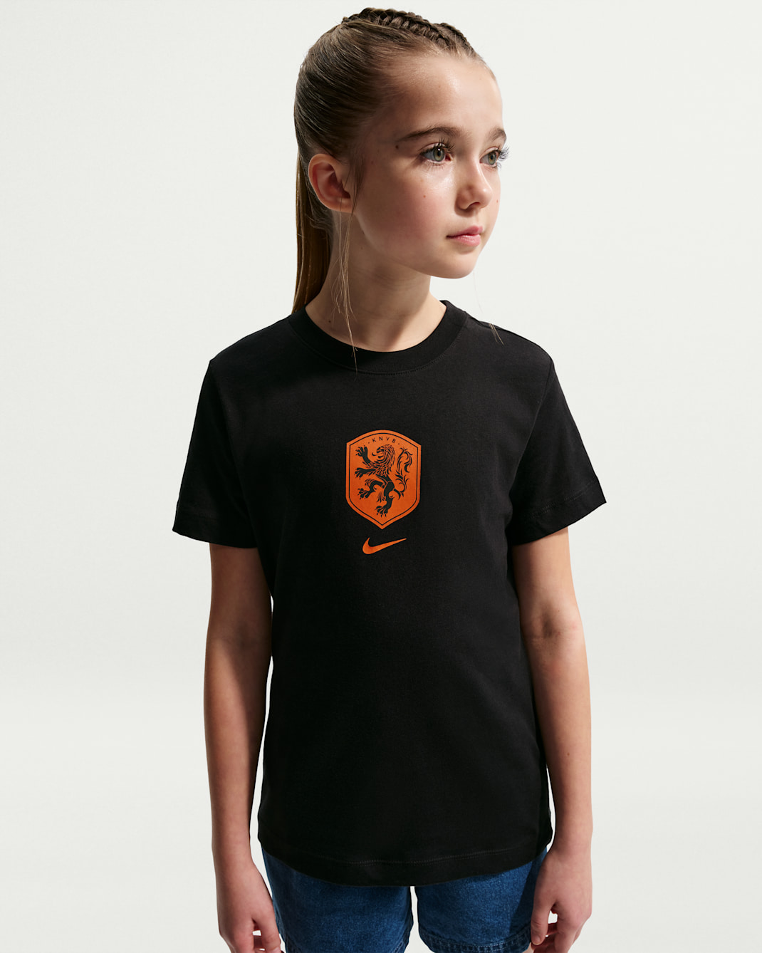 Netherlands Older Kids' Nike Football T-Shirt - Black