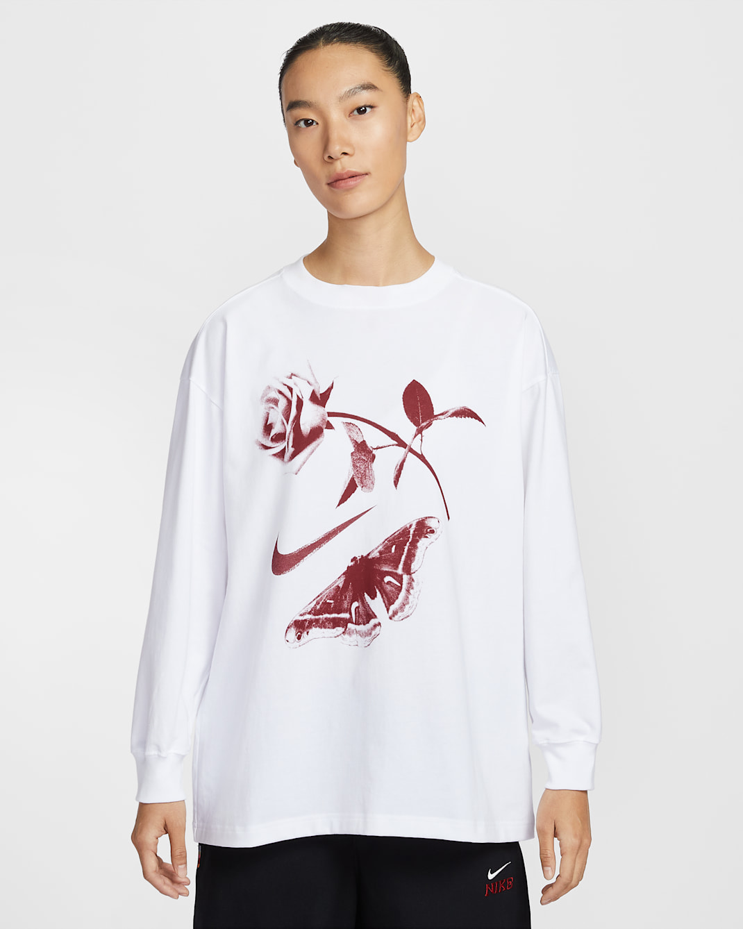 ナイキ スポーツウェア ウィメンズ オーバーサイズド ロングスリーブ Tシャツ - ホワイト