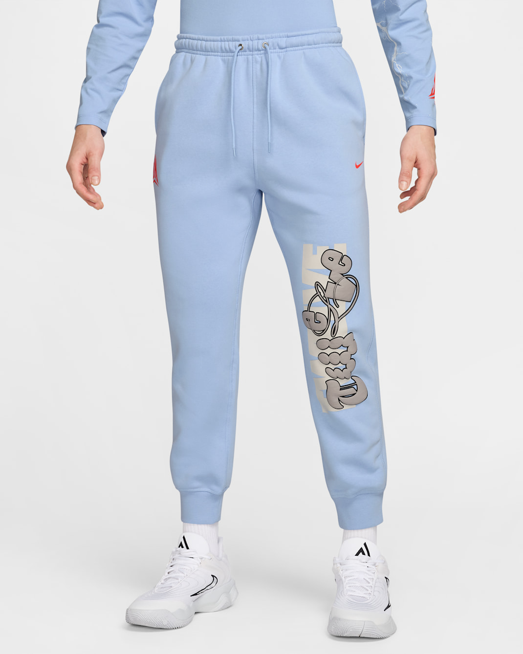 ジャ メンズ フリース バスケットボールジョガーパンツ - コバルトブリス/ブライトクリムゾン