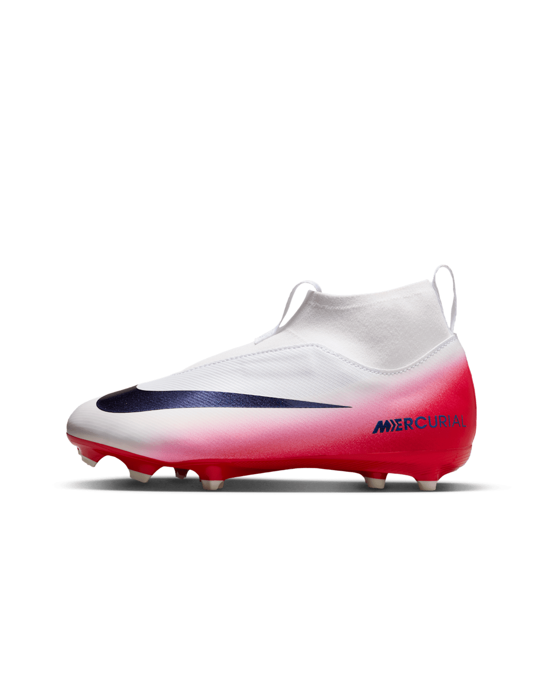 Nike Jr. Mercurial Superfly 10 Academy LV8 Older Kids' Multi-Ground High-Top Football Boot - University Red/Dark Obsidian
