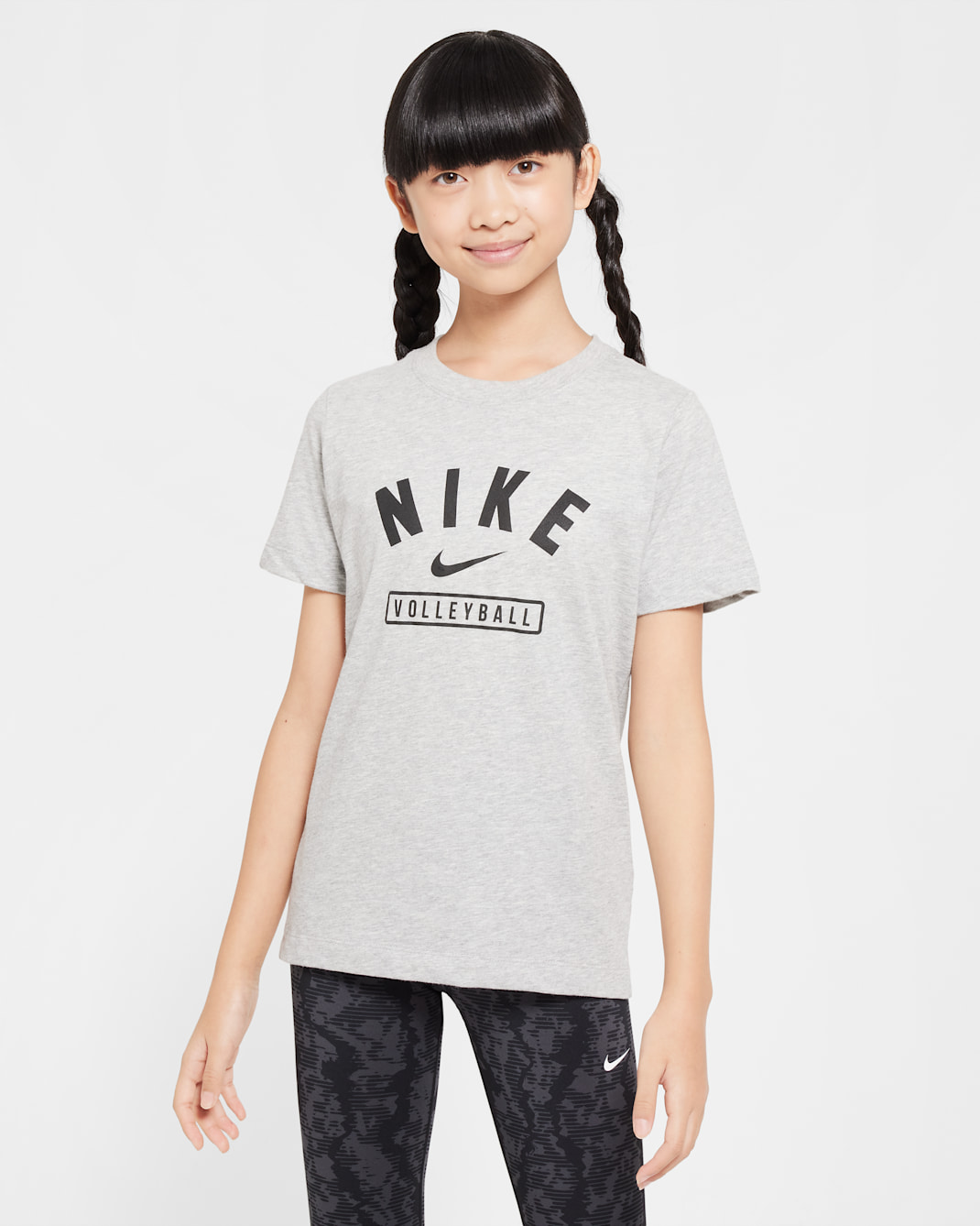 Playera de vóleibol para niños talla grande Nike - Gris oscuro jaspeado/Negro