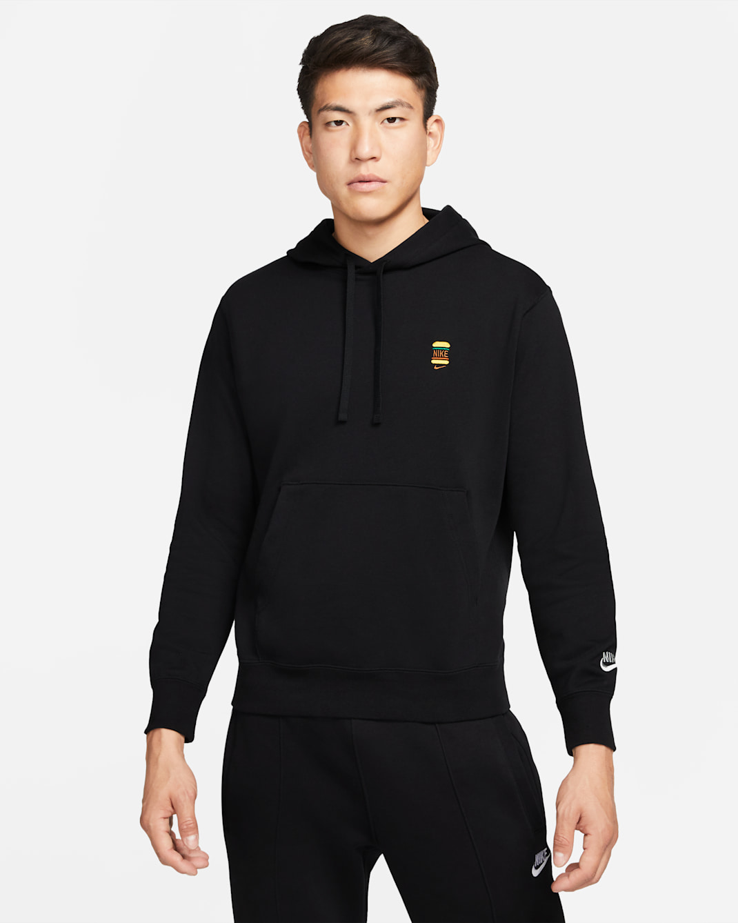 Nike Sportswear Men's French Terry Pullover Hoodie - Black/Light Silver