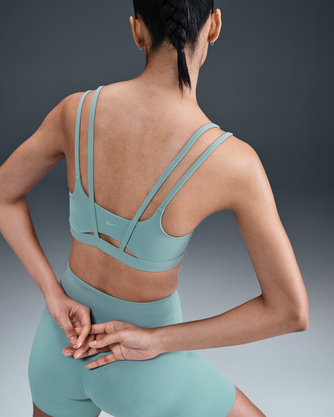 Brassière de sport rembourrée à maintien léger Nike Zenvy Strappy pour femme - Cannon/Blanc
