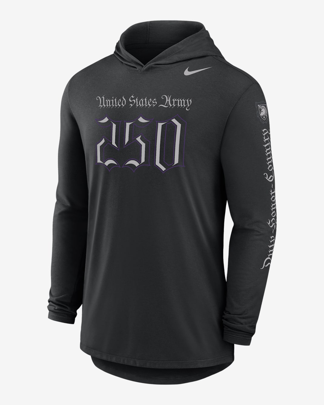 Army Rivalry Men's Nike Dri-FIT College Long-Sleeve Hooded T-Shirt - Black