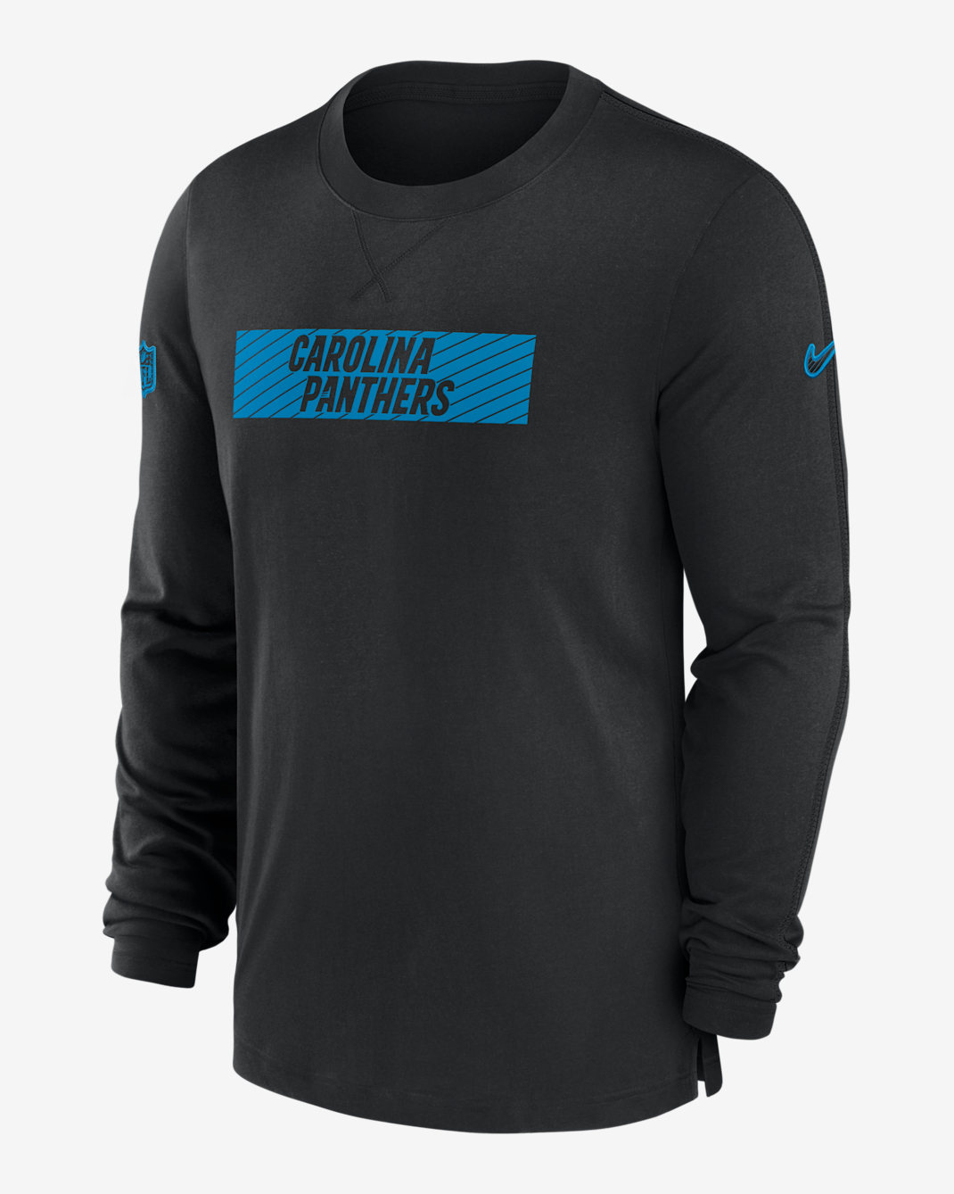 Carolina Panthers Sideline Player Team Issue Men’s Nike Dri-FIT Long-Sleeve Top - Black