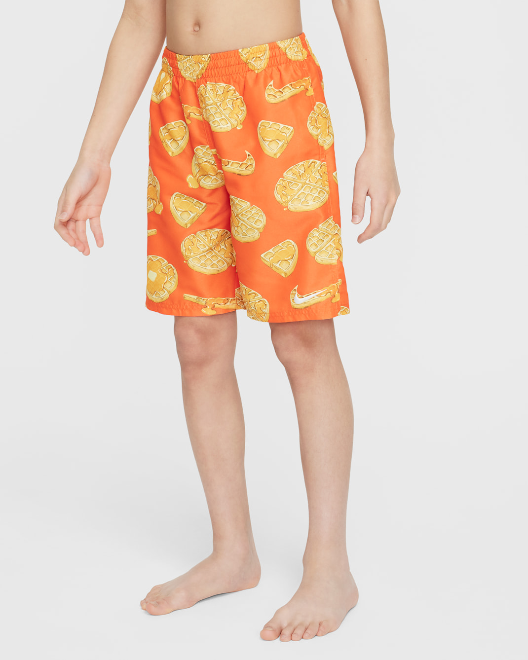 Shorts de vóleibol de 18 cm con forro de ropa interior para niño talla grande Nike Swim Breaker - Naranja motor/Leche de coco/Blanco