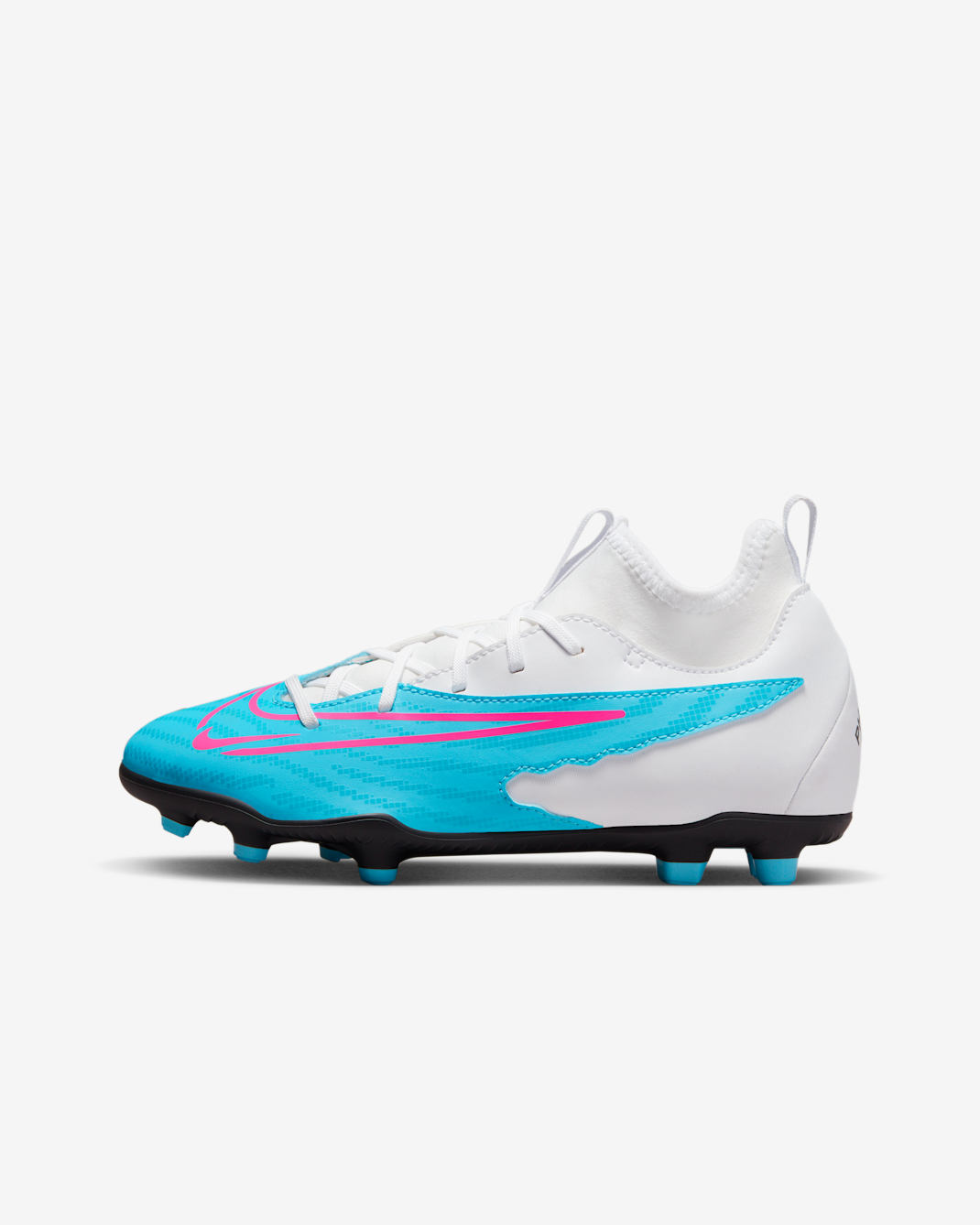 Nike Jr. Phantom GX Club 大童多種場地高筒足球釘鞋 - Baltic Blue/白色/Laser Blue/Pink Blast