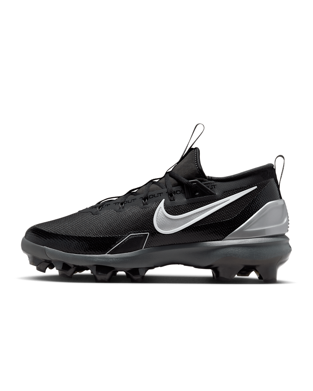 Nike Force Trout 9 Elite MCS Baseball Cleats - Black/White/Anthracite/Metallic Silver