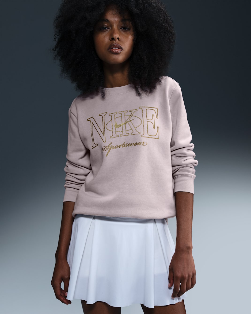 Nike Sportswear Club Fleece Women's Pullover Crew-Neck Sweatshirt - Platinum Violet