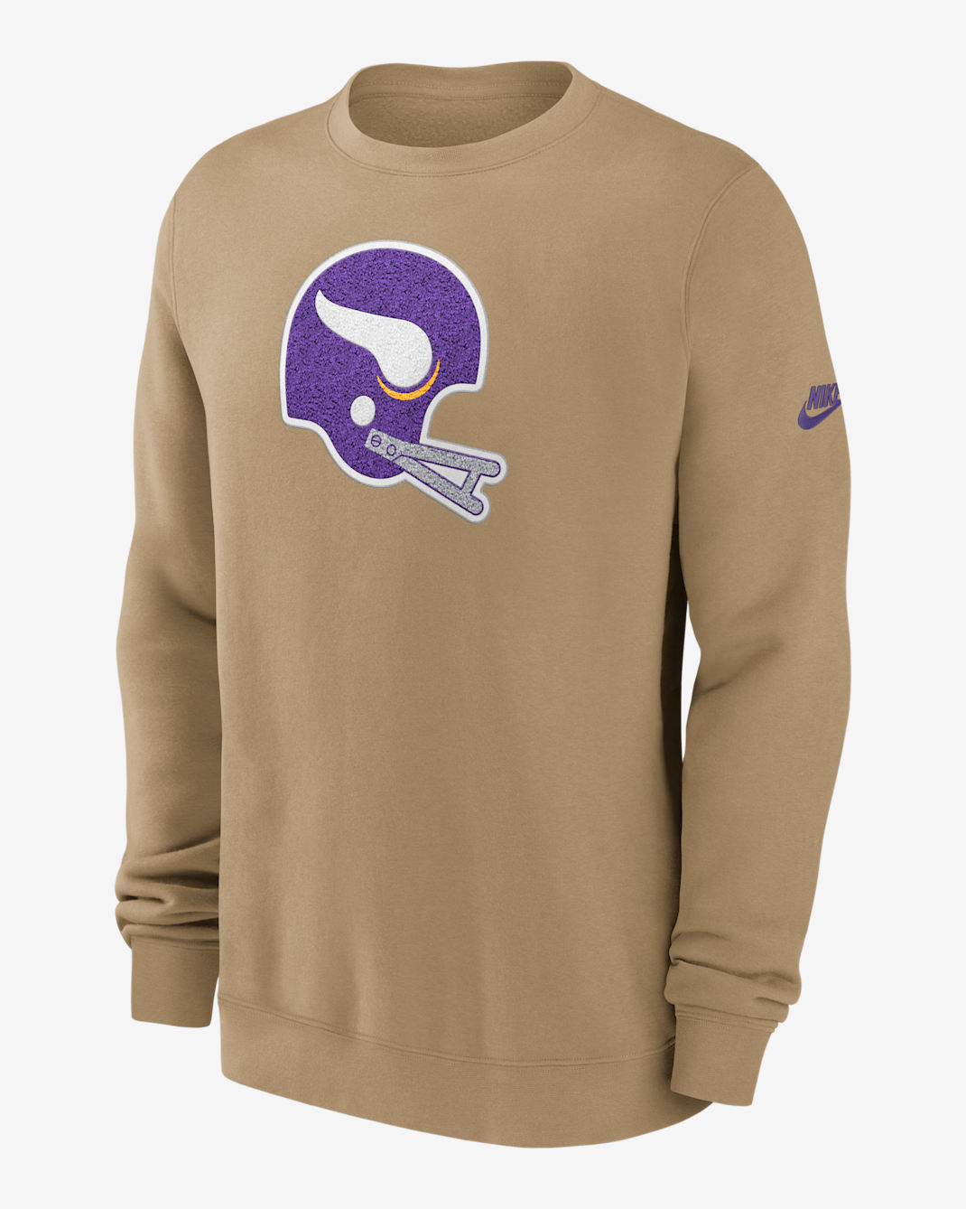 Minnesota Vikings Swing Pass Rewind Club Men's Nike NFL Pullover Crew - Tan/Beige