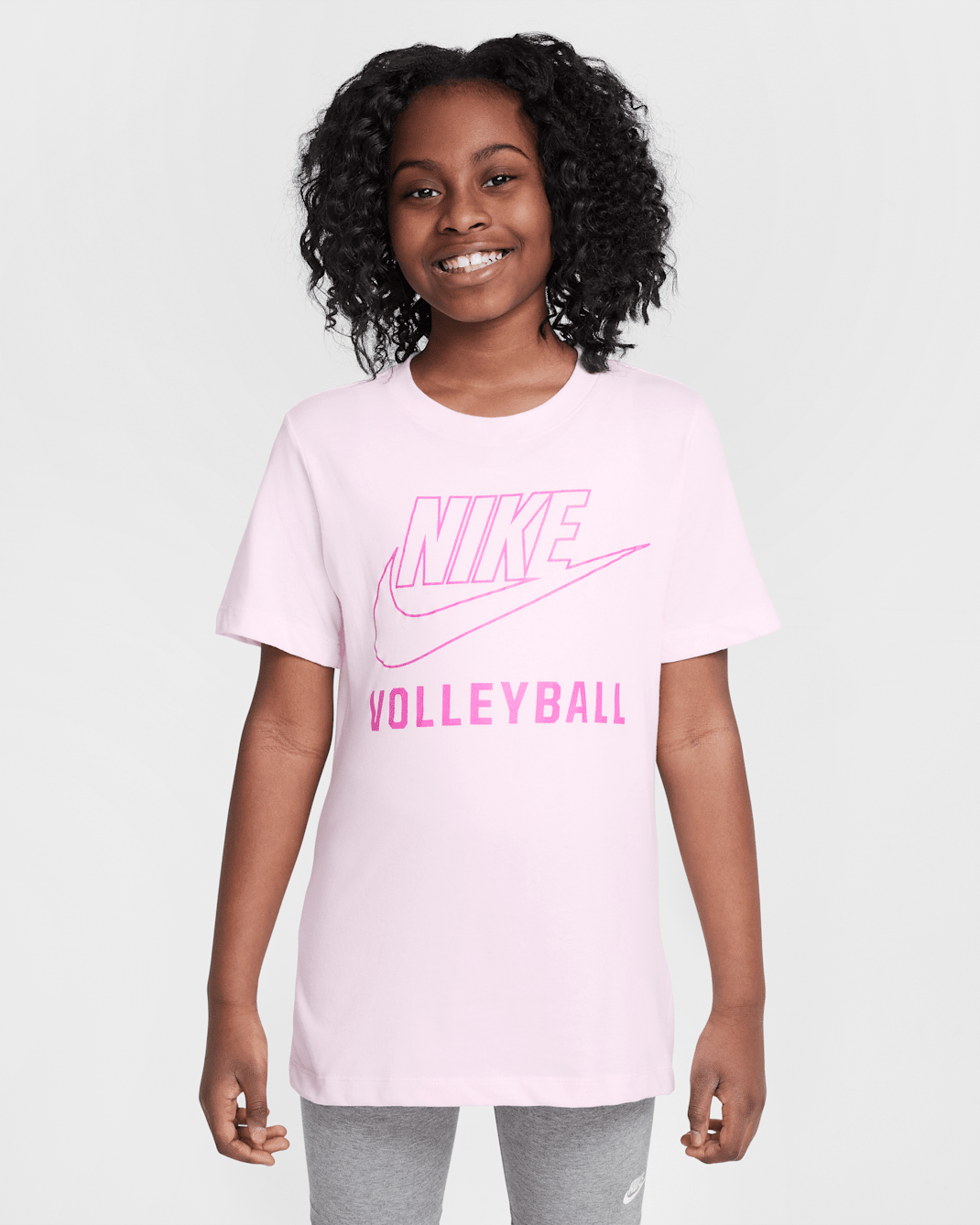Playera de vóleibol para niños talla grande Nike Swoosh - Espuma rosa