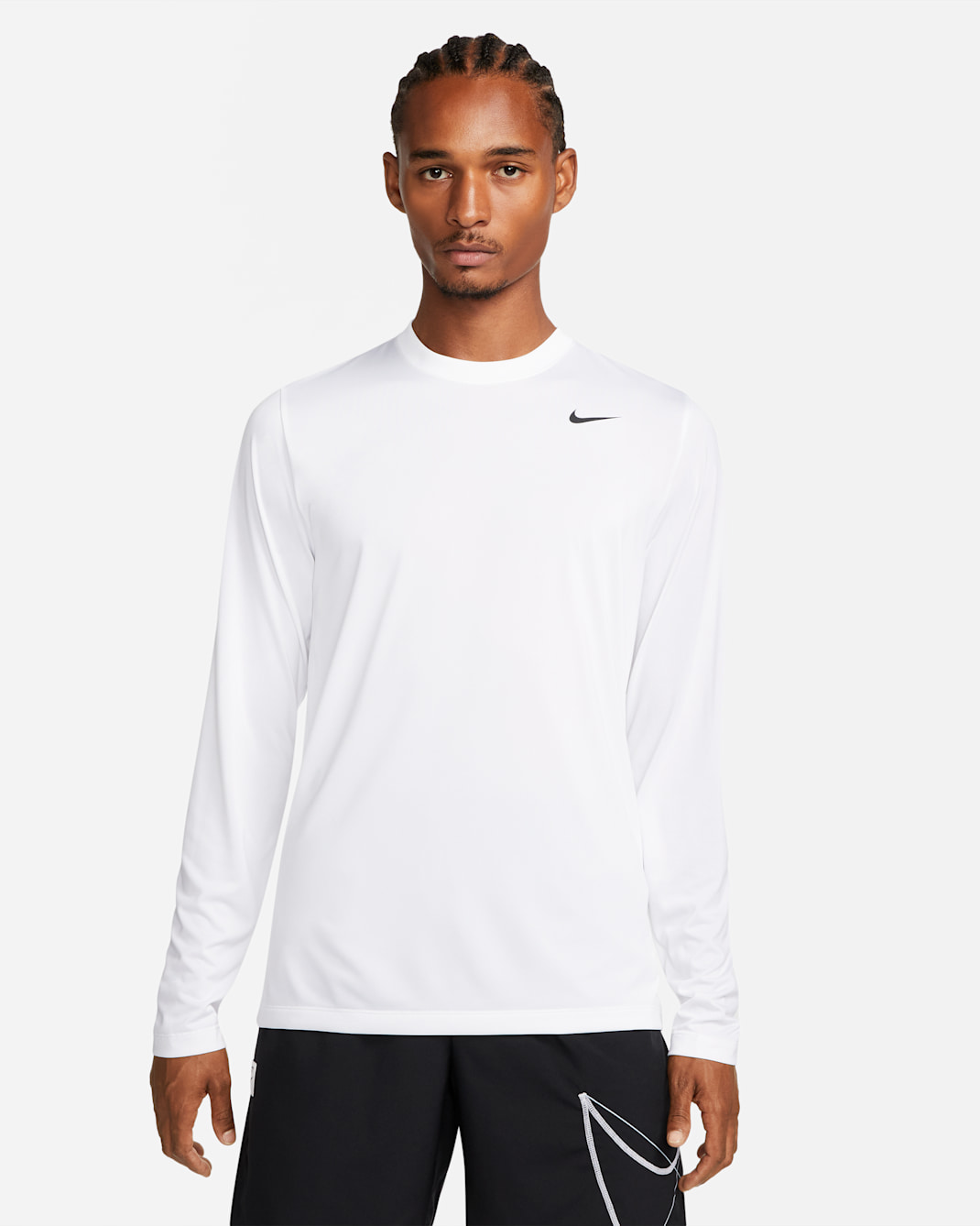 Nike Dri-FIT Legend Men's Long-Sleeve Fitness Top - White/Black