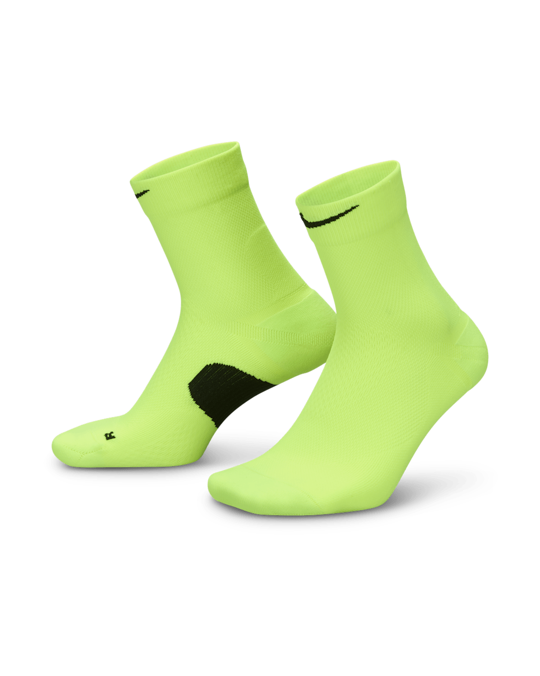 ถุงเท้าข้อกลาง Nike Running Midweight (1 คู่) - Volt/ดำ/ดำ