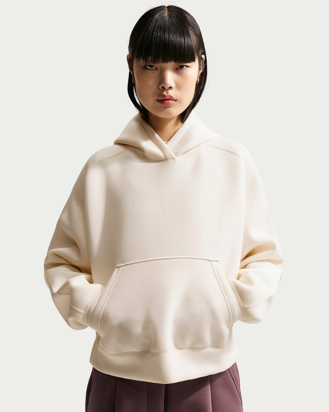 Nike Sportswear Oversized fleecehoodie voor dames - Chalk/Wit/Chalk