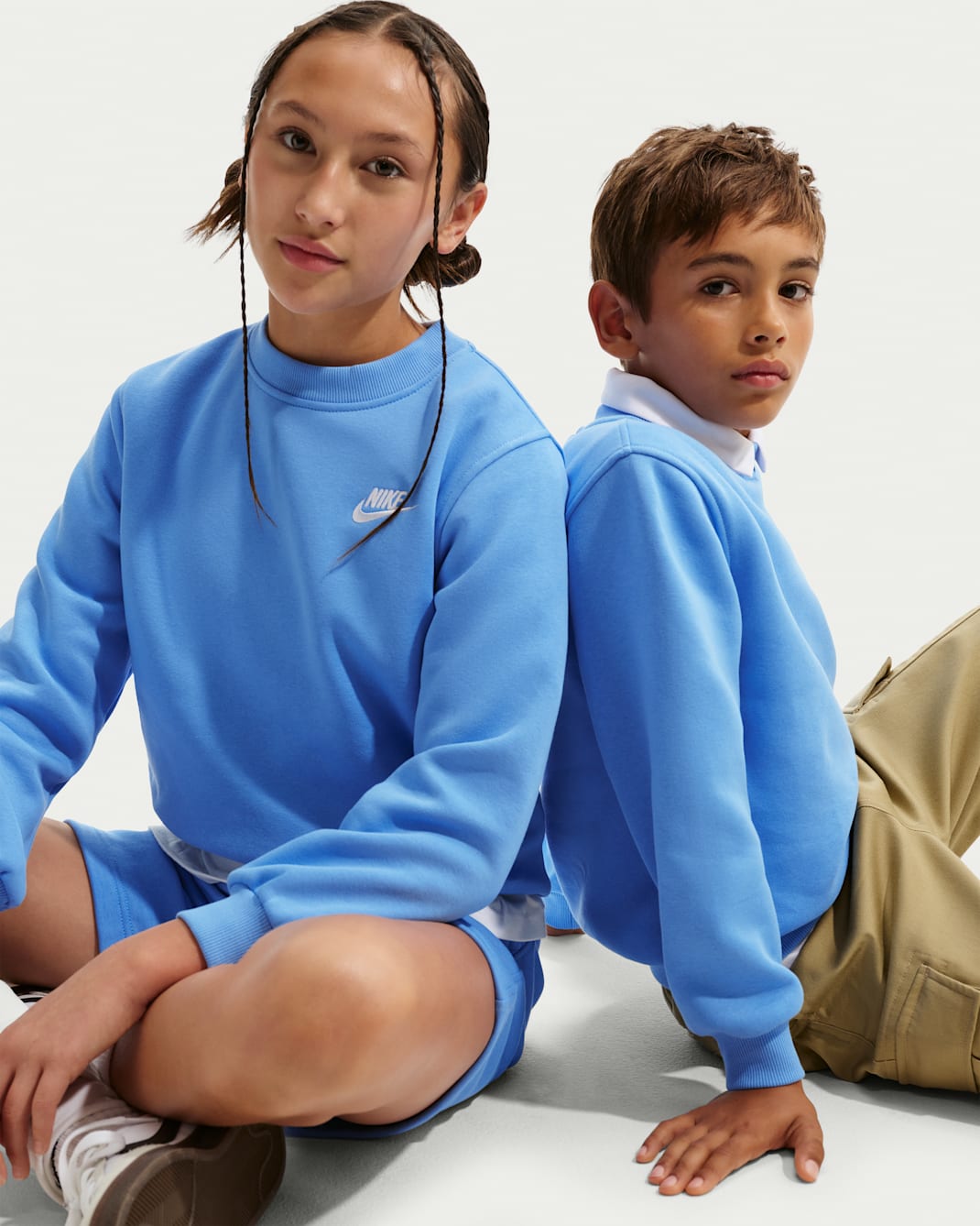 Nike Sportswear Club Fleece Big Kids' Sweatshirt - University Blue/White
