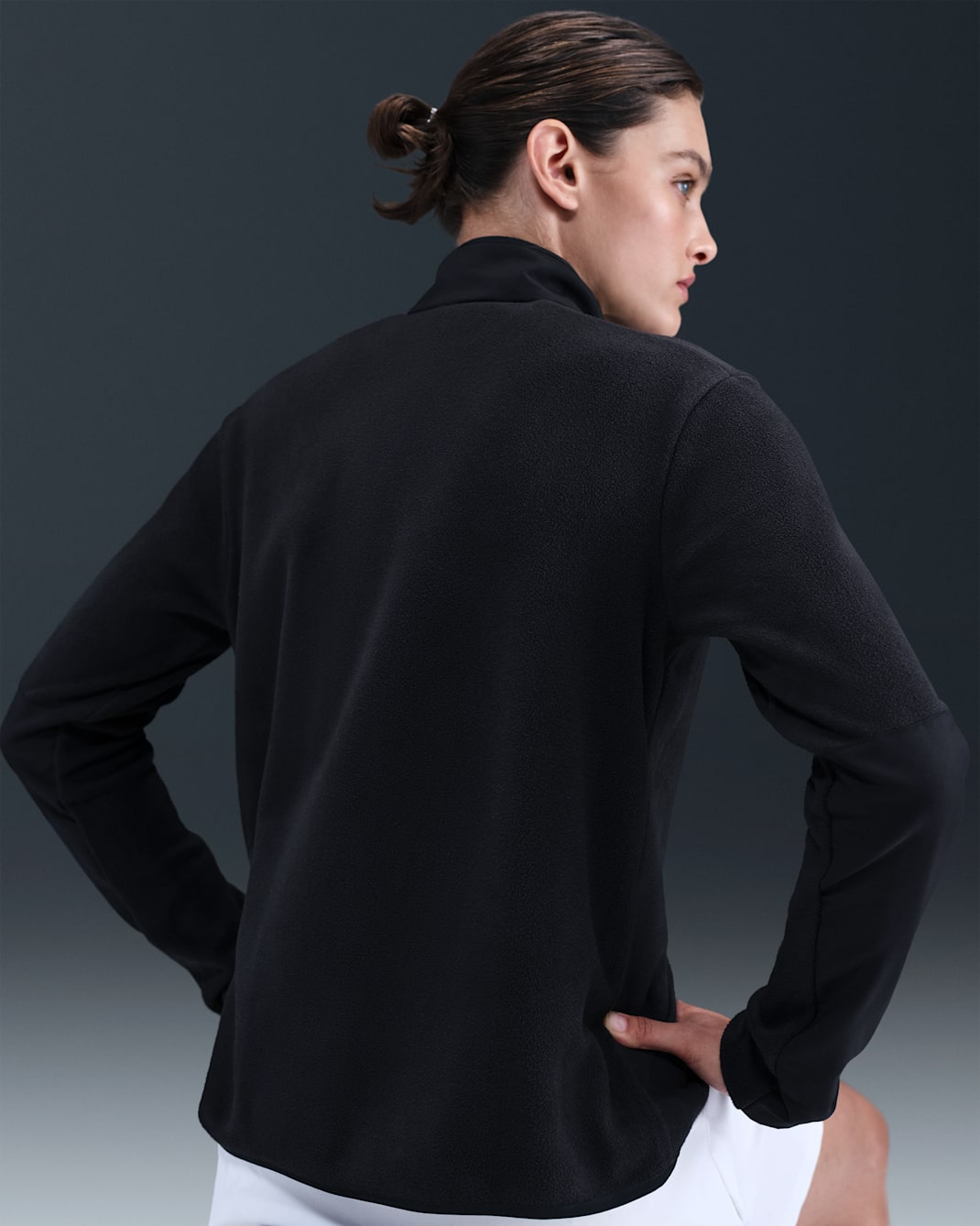 Nike Therma-FIT Victory Women's Long-Sleeve 1/2-Zip Golf Top - Black/Black/White