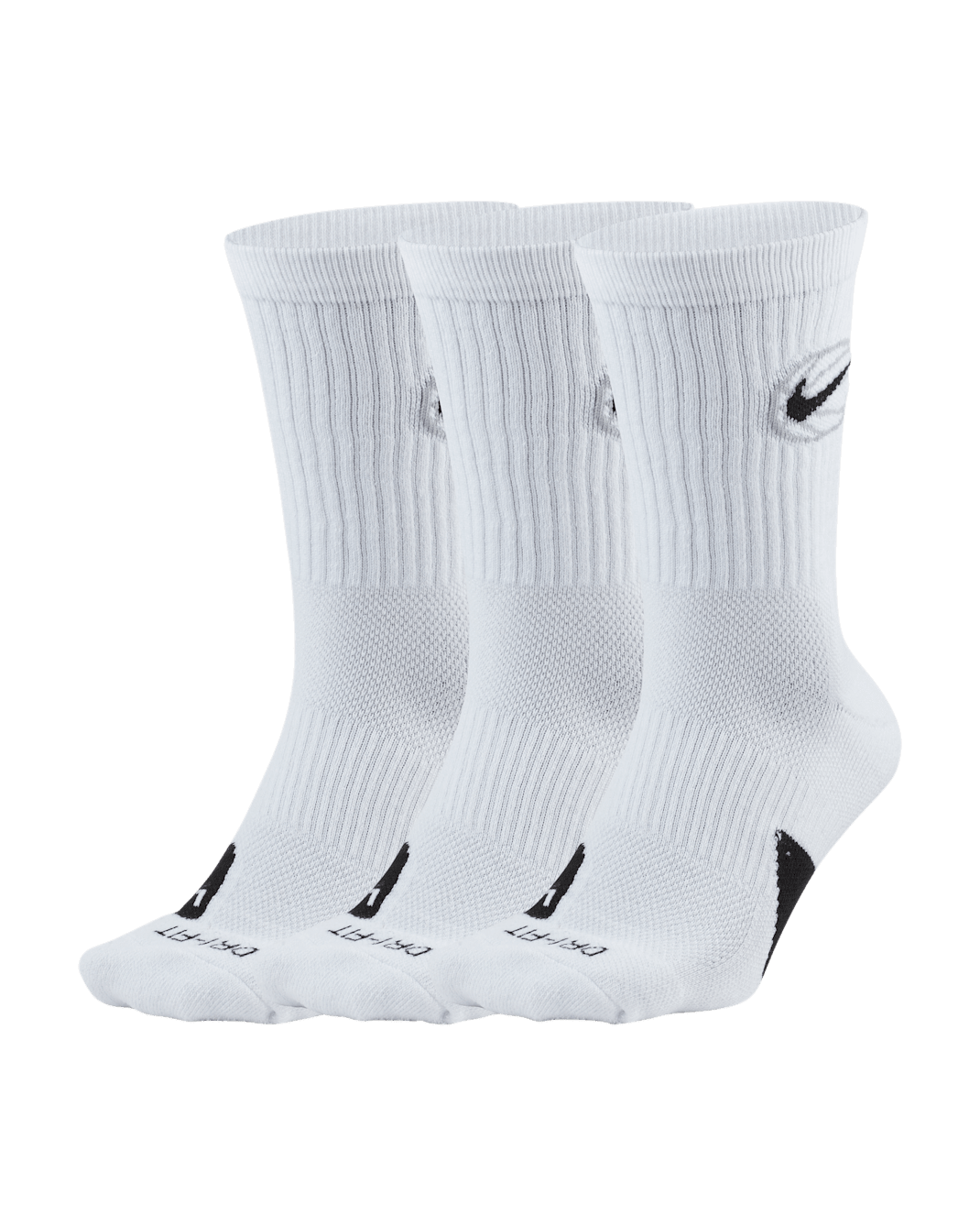 Středně vysoké basketbalové ponožky Nike Everyday (3 páry) - Bílá/Černá
