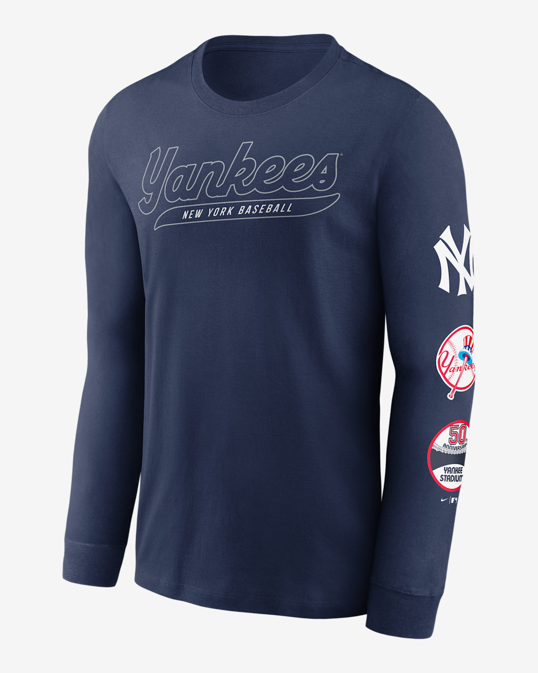 New York Yankees Cooperstown Knockout Men's Nike MLB Long-Sleeve T-Shirt - Navy