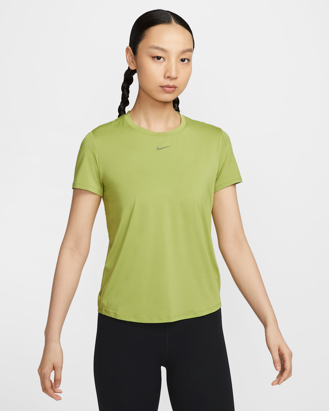 Nike One Classic Women's Dri-FIT Short-Sleeve Top - Pear/Black