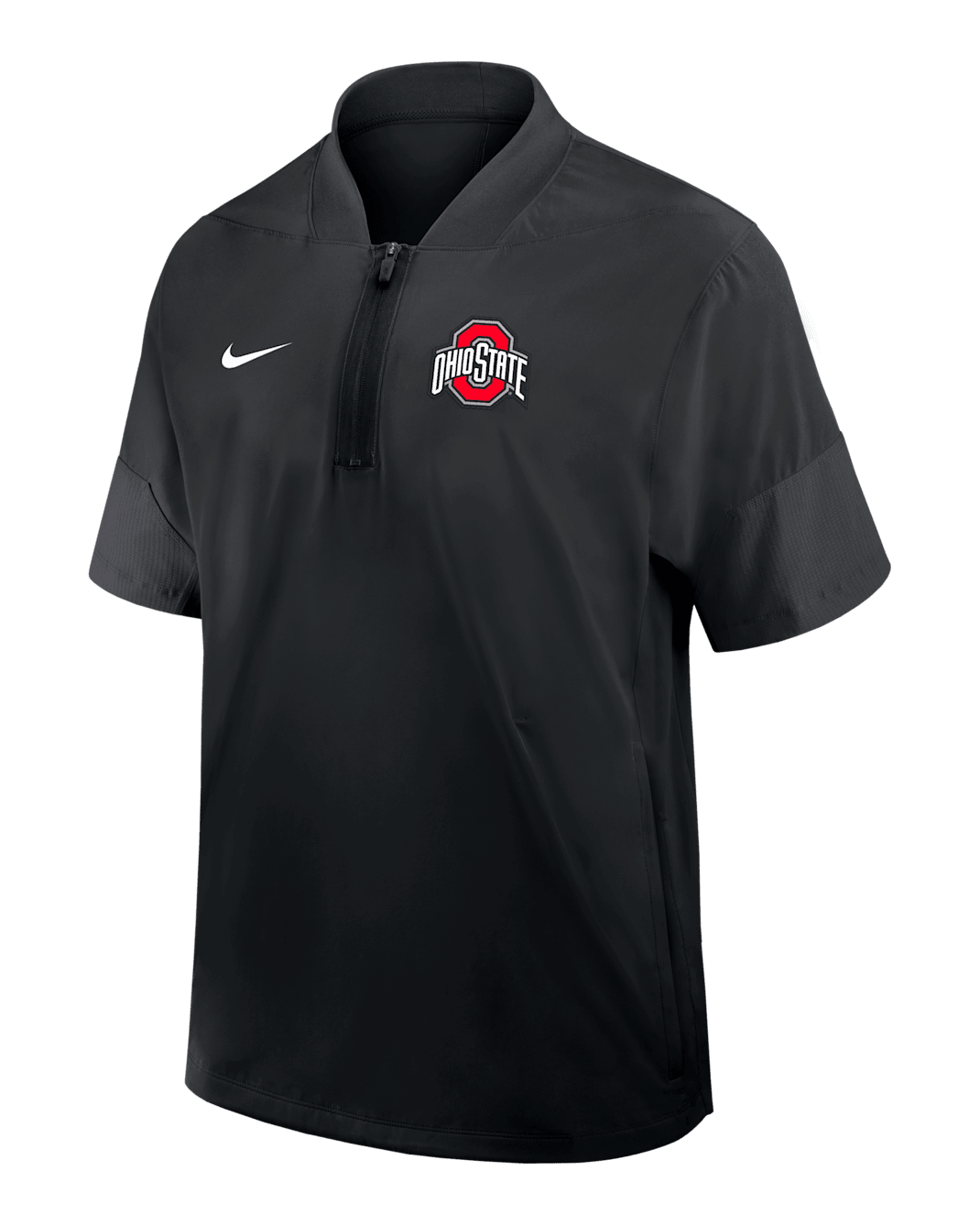 Ohio State Sideline Coach Men's Nike College 1/2-Zip Short-Sleeve Jacket - Black