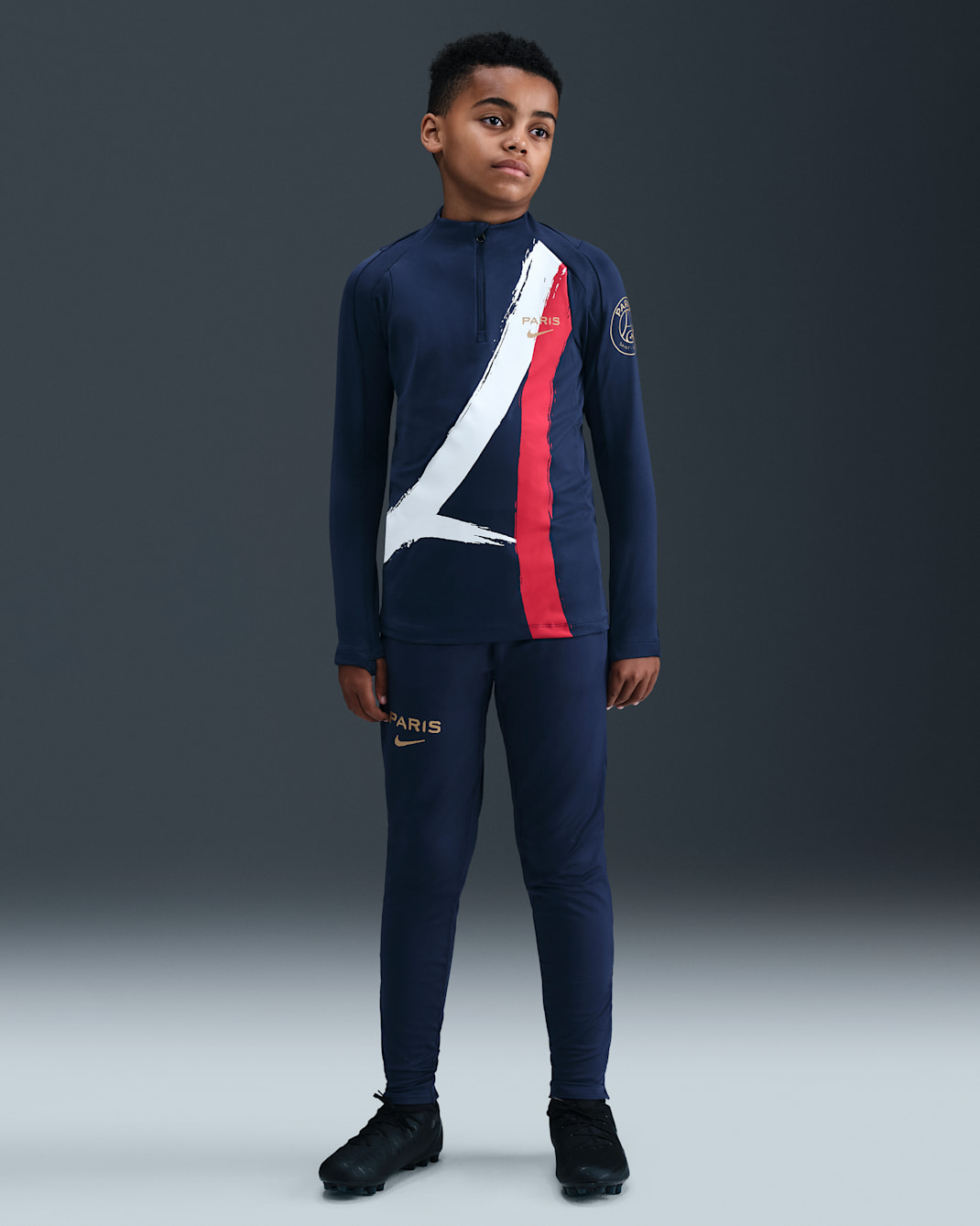 Paris Saint-Germain Strike Away Older Kids' Nike Dri-FIT Football Knit Pants - Midnight Navy/Metallic Gold
