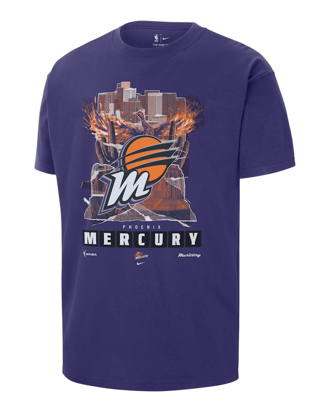 Playera Nike Max90 de la WNBA para hombre Phoenix Mercury - Orquídea nuevo