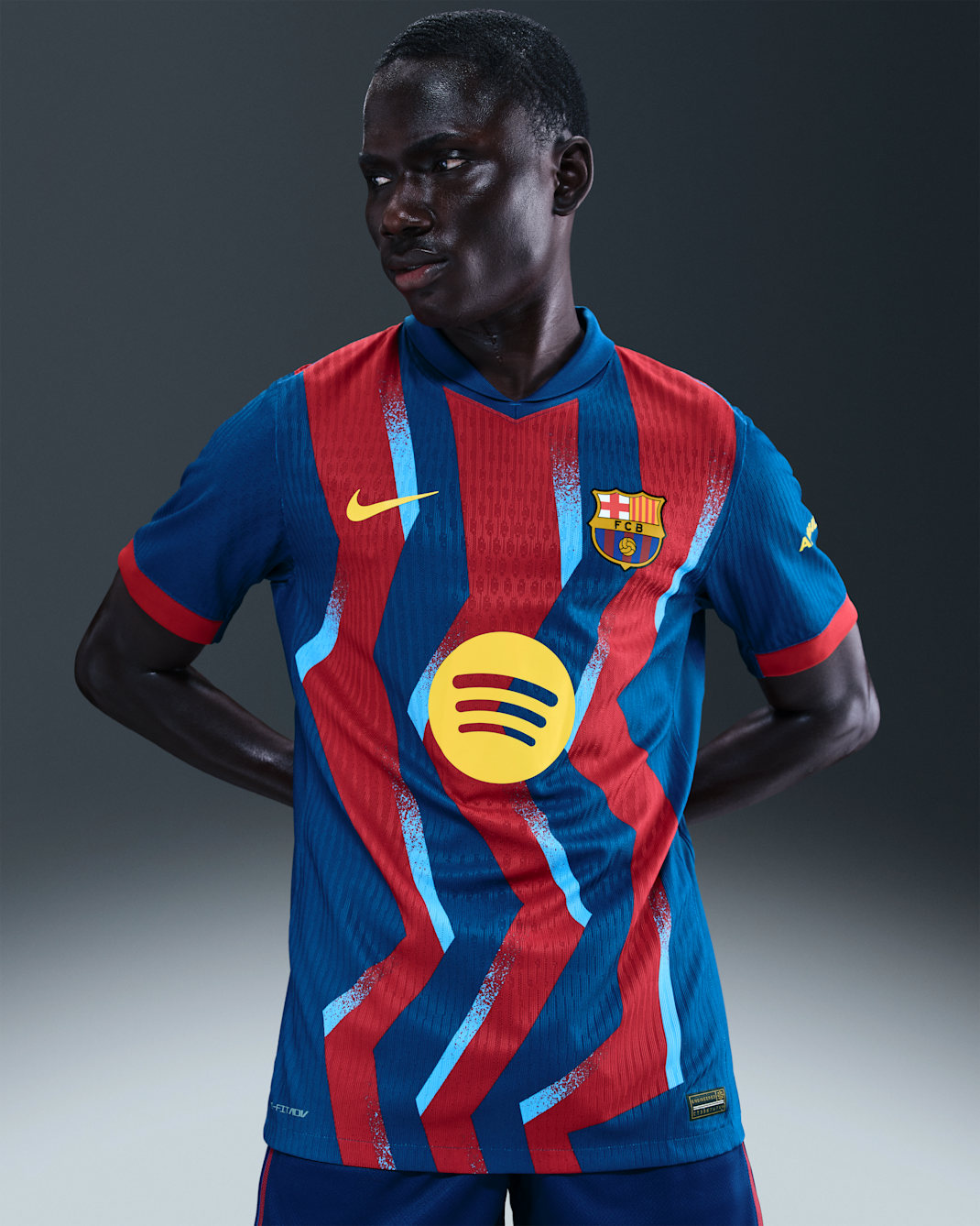 FC Barcelona 2025/26 Match Fourth Men's Nike Dri-FIT ADV Soccer Authentic Jersey - Gym Blue/Gym Blue/Salsa Red/Opti Yellow