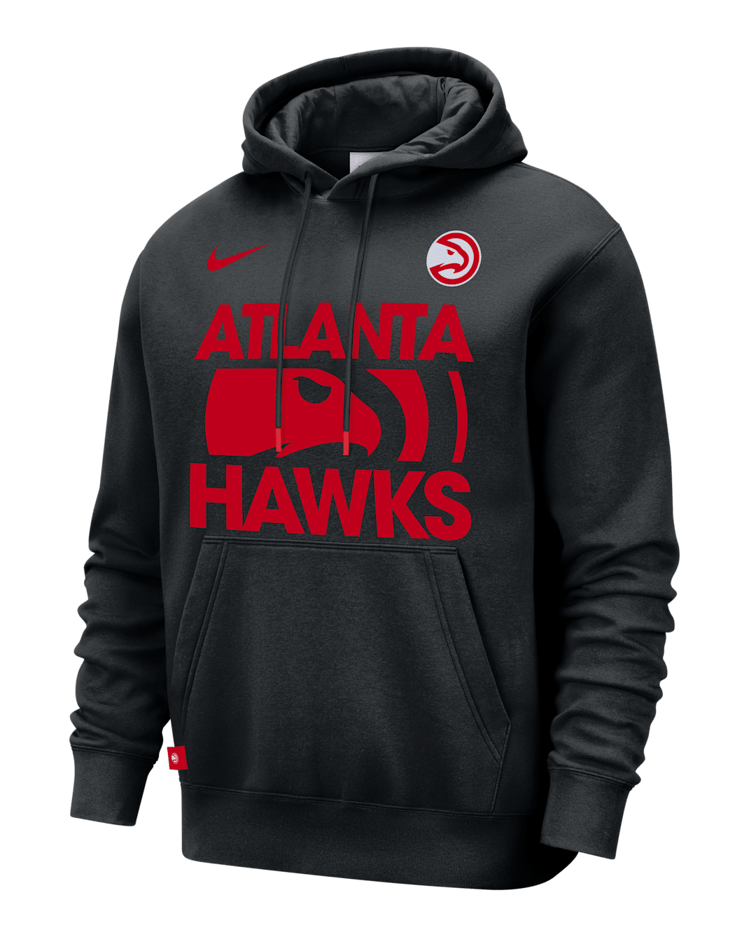 Atlanta Hawks Club Courtside Men's Nike NBA Pullover Hoodie - Black/University Red