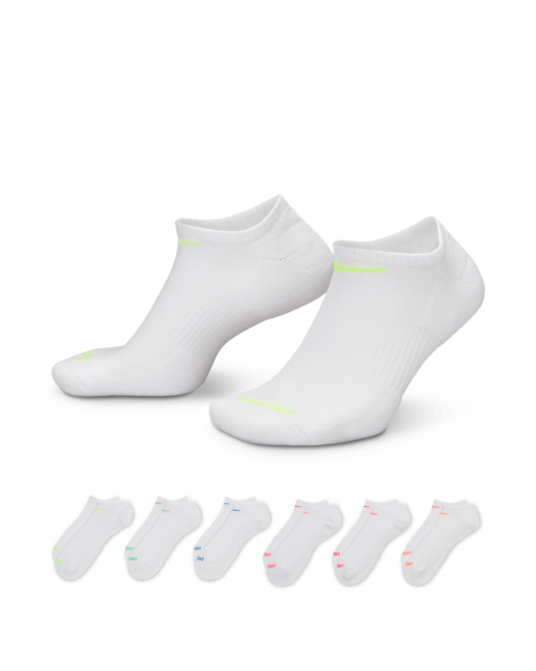 Nike Everyday Plus Cushioned Training No-Show Socks (6 Pairs) - Multi-Color