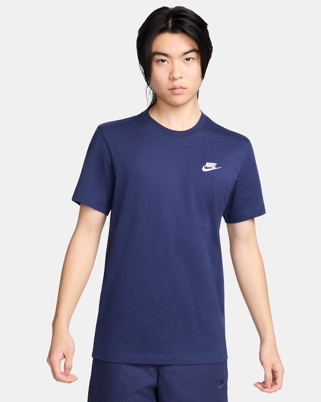 Nike Sportswear Club 男款 T 恤 - Midnight Navy/白色