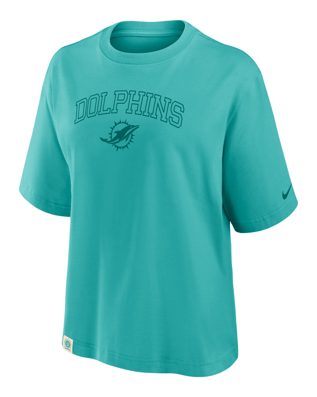 Miami Dolphins Arch Boxy Women's Nike NFL T-Shirt - Washed Teal